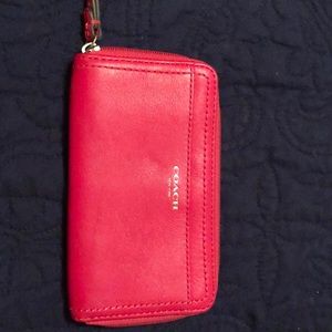 Hot pink coach wristlet
